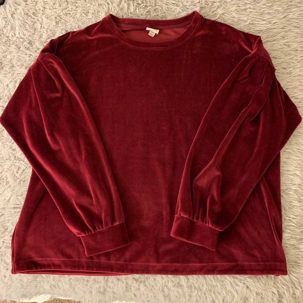 🌻 Red velvet balloon sleeve top